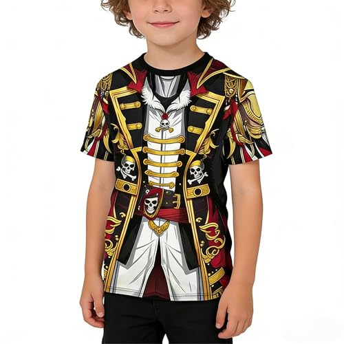 Disfraz camiseta capitán pirata niño 8-9 años miniatura 6