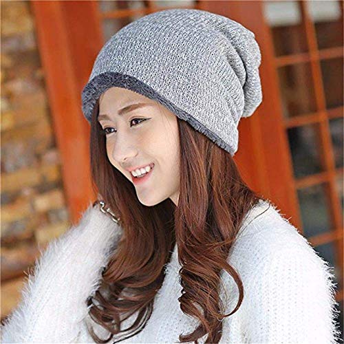 Chapeau femme automne hiver gris et bonnet épais en velours chaud pour dame