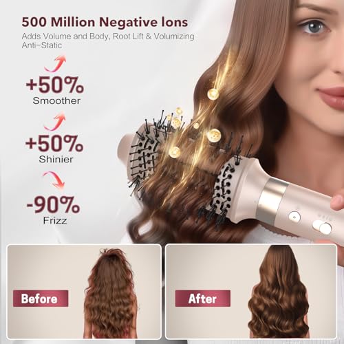 Image of Mythsight StyleVibe 8-in-1 Air Styler, Diffuser Hair Dryer & Blow Dryer Brush with Travel Bag - Auto Wrap Curls(L /R), Fast Drying, Thermal Brush for Smooth Blowouts & Frizz-Free Volume, No Heat Damage