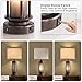 Set of 2 Farmhouse Lamps for Living Room, Rustic Vintage Bedroom Nightstand Table Lamp with 2 USB Charging Ports, Built-In Frosted Glass Night Light for End Table Entryway, 4 Bulbs Included (Bronze)