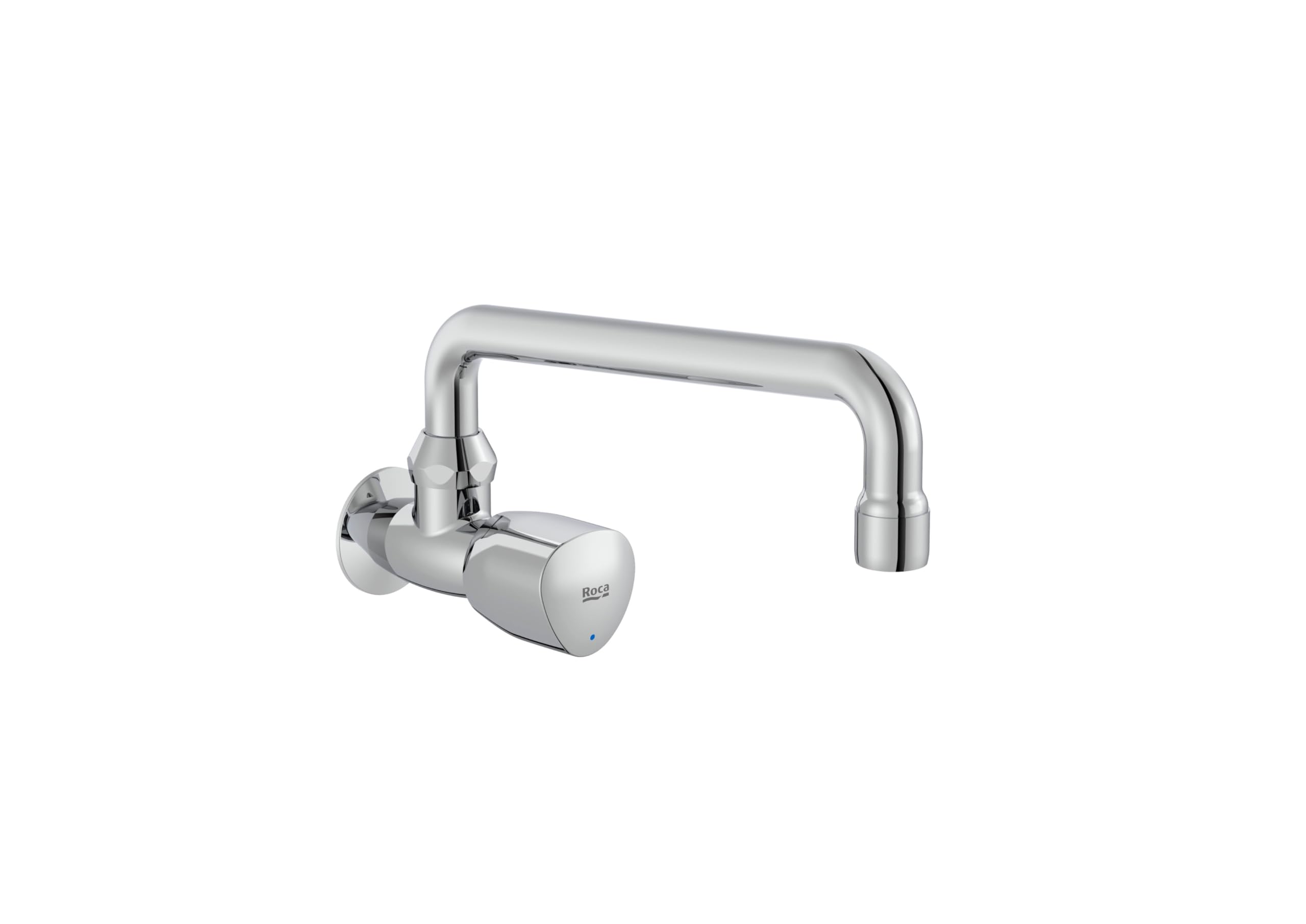 Roca A5A858EC00 Grifo Fregadero Pared, Coleccion Brava, Caño Giratorio, 1 Agua, Cromo