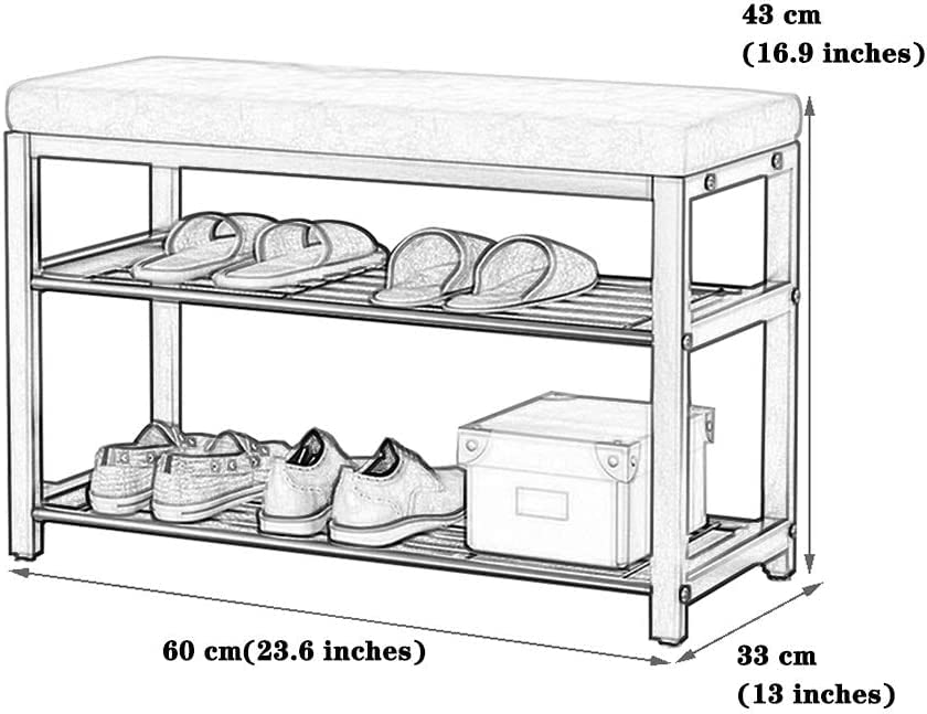 Banc à chaussures en fer forgé noir au design industriel chic - 3