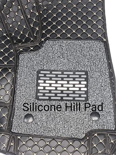 Image of Mahi ndraa Scorpio New 2022 7 Seater 7D Prime Faux Leather Floor Mats Without Boot Mat (Black with Beige) +Free Scorpio N Car TPU Key Cover Worth Rs.390