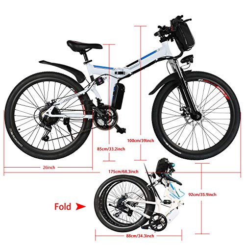 image for Tomasar Folding Electric Bike with 26 Inch Wheel, Lithium-Ion Battery 