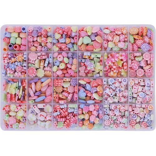 Image of ambitieux DIY Bracelet Making Kit for Girls - Jewellery Making Kit with 575+ Beads, Charms & Pendants, Elastic Thread, Tools - DIY Bead Set, Kids Craft Kit & Gift for Kids Age 5-12 Years
