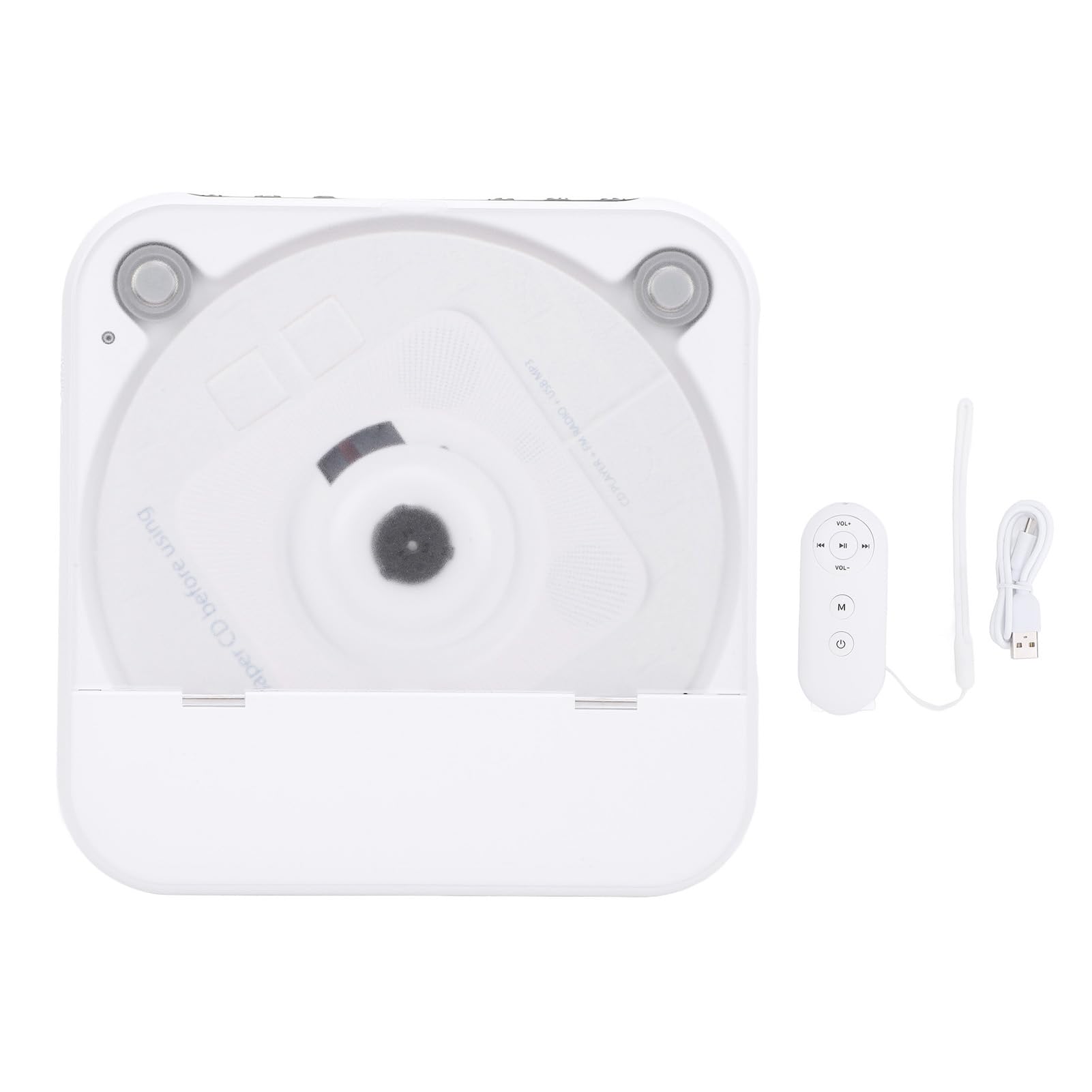 KUIDAMOS Lettore CD Portatile Bluetooth con Telecomando per la Riproduzione Domestica di più Dischi Design Elegante Batteria da 2000 MAh (Bianco)