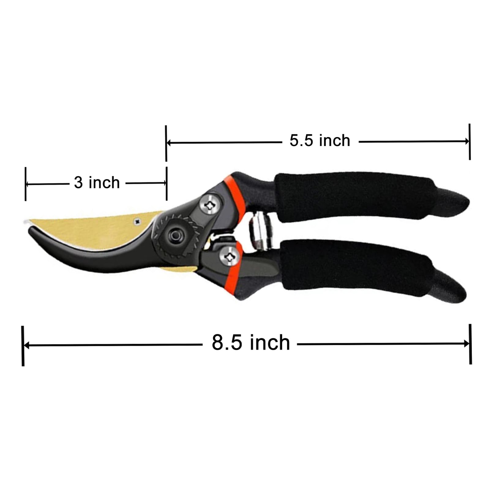 YUANBAO 8.5-Inch Bypass Pruning Shears, Garden Secateurs with Safety Lock, Precision Ultra Sharp Blade, Gargen Plant Clippers, Gardening Scissors with Soft Cushion