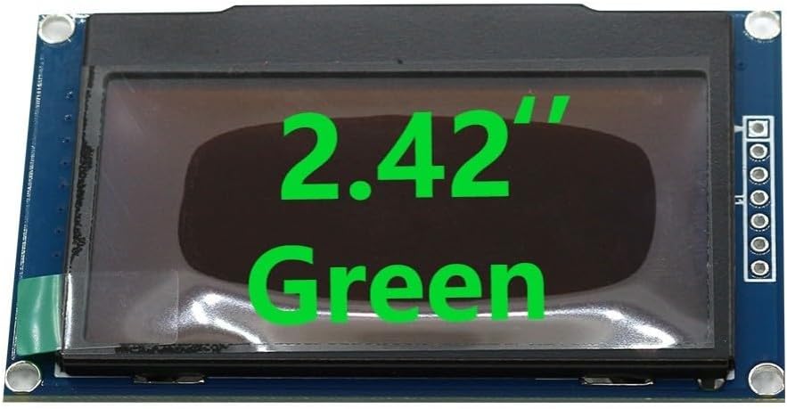 2.42 Inch SSD1309 OLED Display Module, 128x64 Resolution, I2C/SPI Interface, for Arduino and Raspberry Pi, Blue 7 pins of green