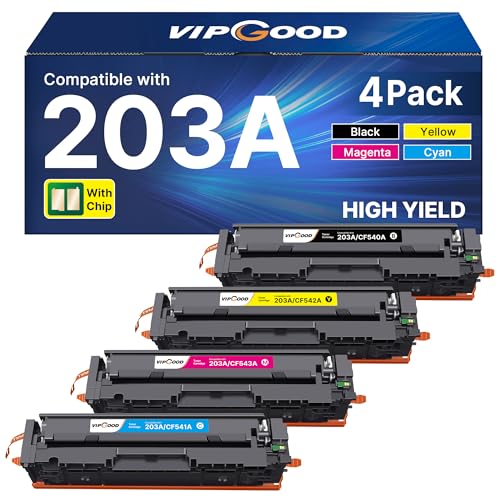 VIPGOOD 203A Cartouches de Toner Compatible pour HP 203A CF540A 203X Toner pour LaserJet Pro MFP...