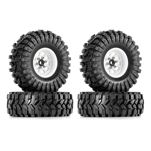 INJORA 1.0 Beadlock Wheel Tires Set -3.78mm Offset Wheel Rims for 1/18 1/24 RC Crawler Car Axial...