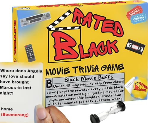 Rated Black Card Game for Adults - Black Game Night Trivia for the Culture - African American Films...