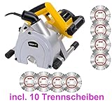 [page_title]-Profi Mauernutfräse Mauer-Schlitzfräse Nutfräse Wandfräse incl. 10 Diamantscheiben Trennscheiben