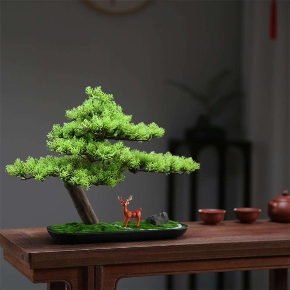 Artificielle Bonsaï Nouvel Arbre de Simulation Chinois, Ornements décoratifs for Bureau, Salon, entrée, hôtel, Verdure, bonsaï, lumière, Luxe Plante Artificielles