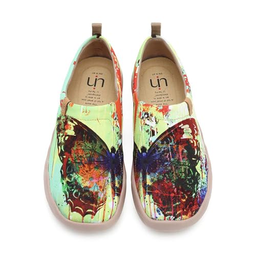 Image of UIN Women's Slip On Shoes Colorful Comfortable Lightweight Art Travel Sneakers Casual Floral Stylish Everyday Loafers