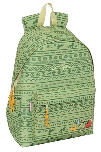 Sac à dos ordinateur 14,1" safta MUFASA vert et beige pour jeunes de tout âge