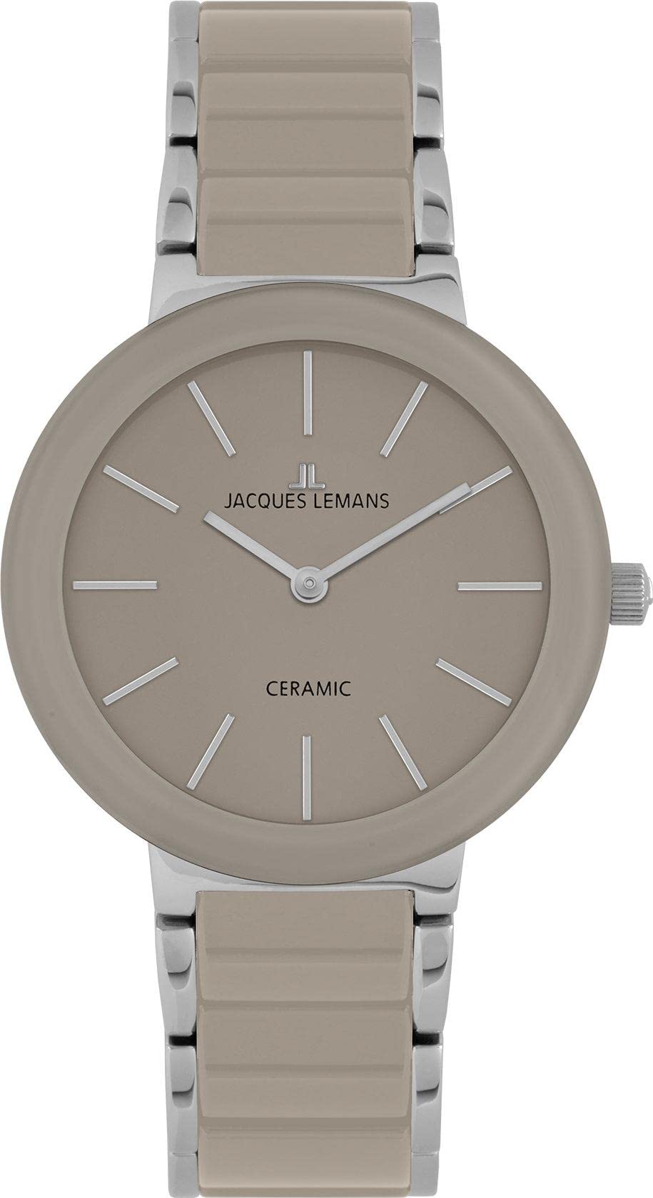 JACQUES LEMANS Damenuhr Monaco Massiv Edelstahl/High-Tech-Ceramic massiv Edelstahl 42-7