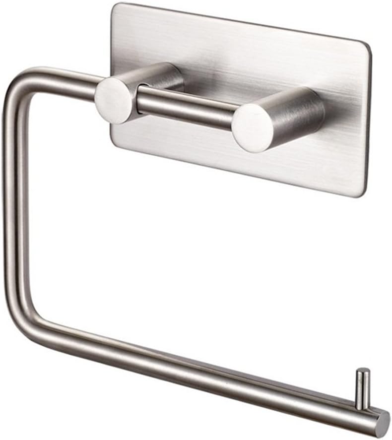 Toilet Paper Holder Wall Mount 3M Self Adhesive, Brushed Stainless Steel