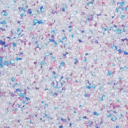 Image of Unicorn Sanding Sugar Sprinkles, 4.6 oz Edible White Pink Purple Blue Sugar Crystals for Baking Topping, Cupcakes, Cookies, Ice Cream & Cake Decorating, Pastel Birthday Party Holiday Supplies