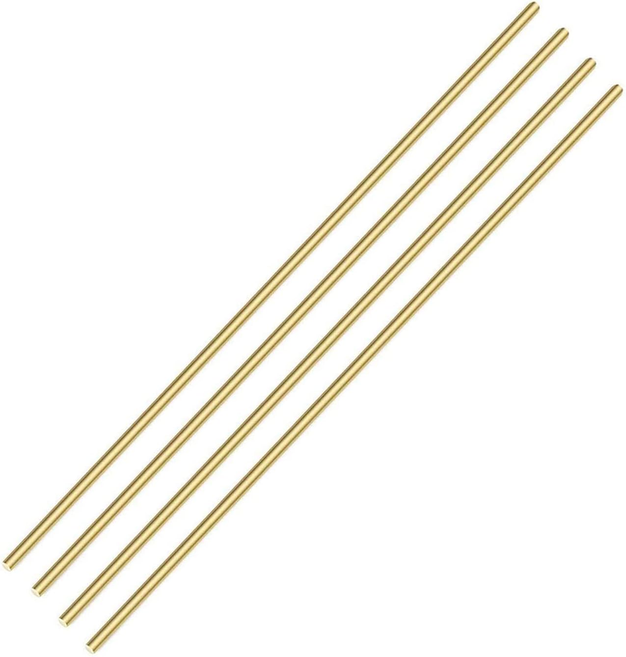 4 PCS 8mm/ 5/16 Inch Brass Rod Brass Round Stock Lathe Bar Stock Kit Solid Brass Rod Stock, 8mm/ 5/16 inch Diameter 12 Inch in Length