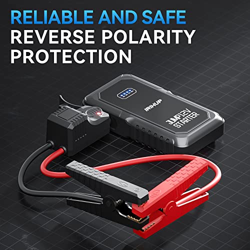 Irihup Jump Starter 2000A Peak, Car Jump Starter And Jumper Cables(Up To 8L Gas Or 5L Diesel) 12V Battery Jumper Starter With Jump Box/Led Light/Usb Qc3.0 #TOP2