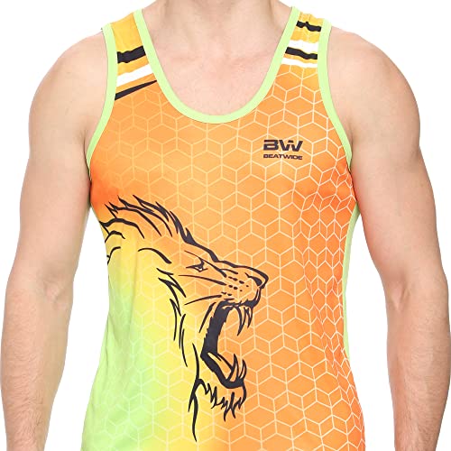 Image of Men's 100% Polyester Sublimation Printed Athletic Running Vest | Lightweight Sports Costume for Gym, Jogging & Training