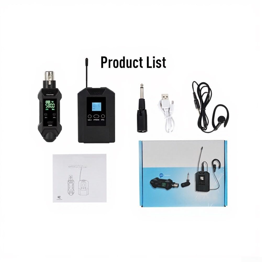 UHF Wireless Lavalier Microfono Sistema con 16 Canali Selezionabili, Modulazione Digitale per Audio Stabile, 40Hz-20kHz per Risposta in Frequenza, Design ABS Compatto per Studio Recording e