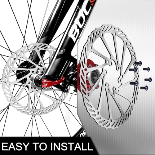 BUCKLOS 2PC Bike Brake Rotors 140mm 160mm 180mm 203mm, MTB Stainless Steel Bicycle Disc Rotors with 12 Bolts for Mountain Road Bike/Ebike/BMX - Thumbnail 6