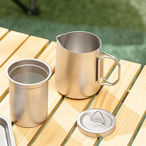 Juego de té para camping y senderismo con kit de preparación portátil de 4 tazas 8