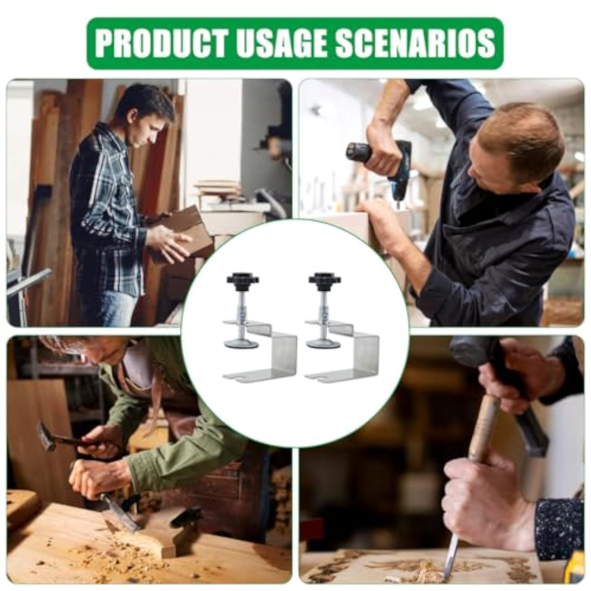2pcs Stainless Steel C Clamps for Woodworking