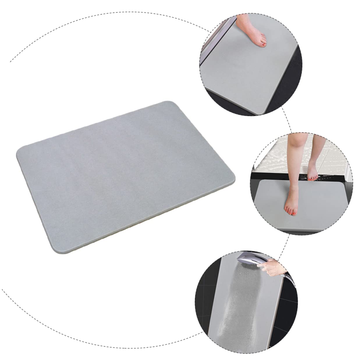 Tapis de Sol Ménager Antidérapant Absorbant en Diatomite | Séchage Rapide, Entretien Facile, Design Simple, Usage Entrée et Pièce D’eau