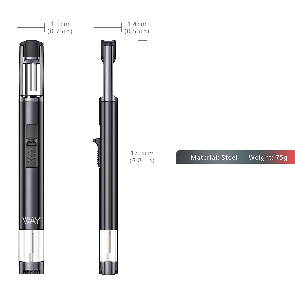 Accendino Jet Flame 19cm Antivento - Ricaricabile A Butano, Fiamma Regolabile - Foto 12