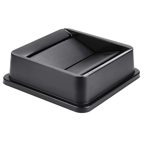 Miniatura 2 de PRO&Family Cubo de basura cuadrado negro de 140 cuartos de galón / 35 galones / 132 litros con tapa oscilante. Papelera de basura para cocina,
