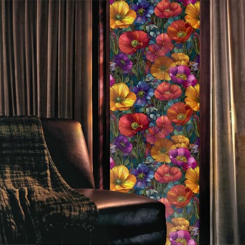 Vinilo decorativo con diseño floral moderno 15.7x118 pulgadas miniatura 2