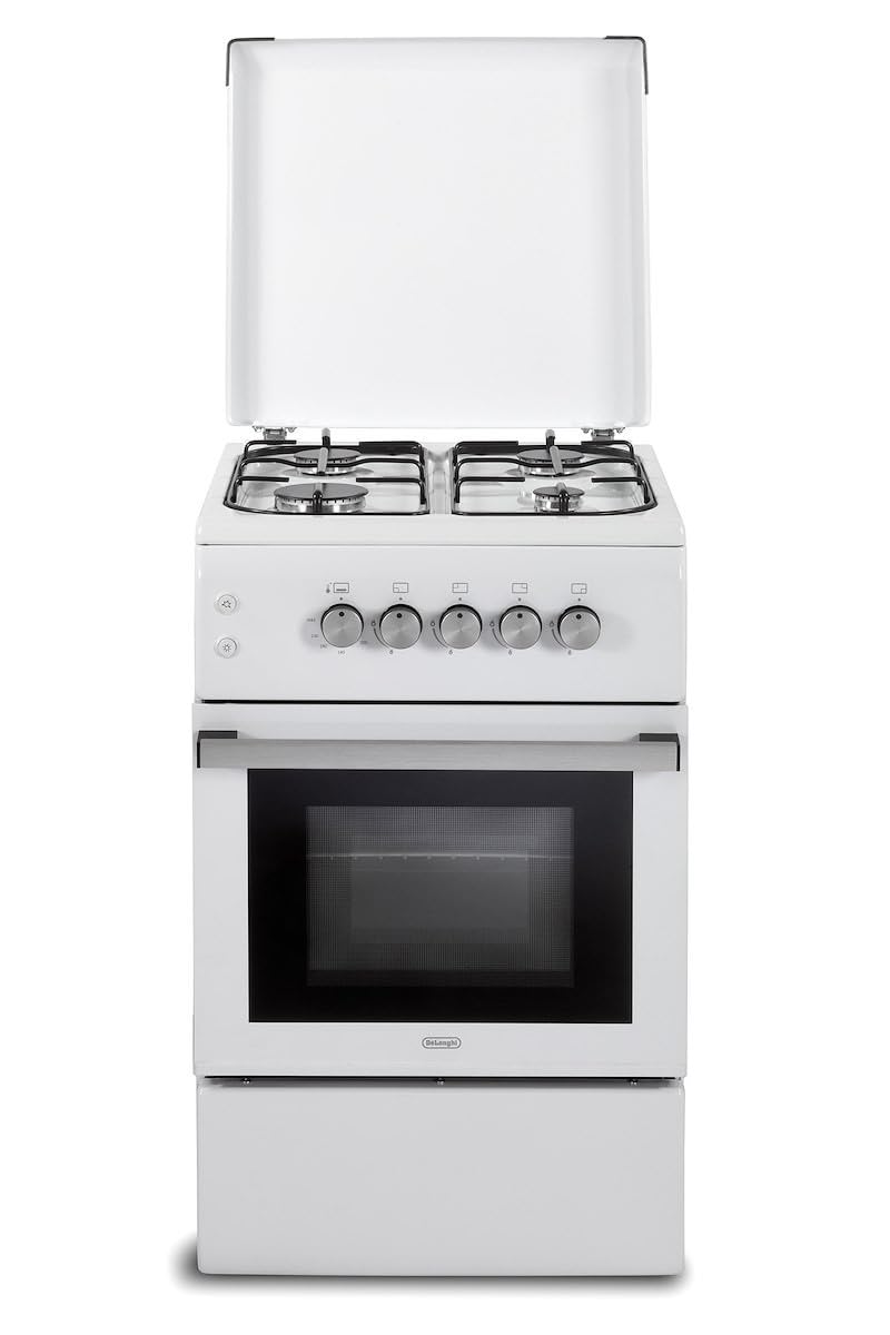 DL554GW2 - Cocina de gas con horno de gas 4 fuegos 50 x 50 cm blanco