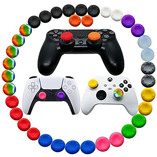 LELEGO Lot de 12/36 manettes en silicone pour manette de PS5, PS4, manette de Playstation 5, manette de Playstation 4, Xbox 360, Xbox One (36 pièces) Cover