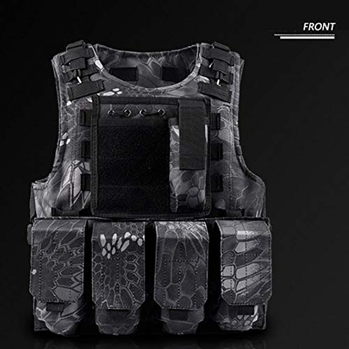 Toyfun Kids Tactical Vest Kit Woodland Camo Combat Assault Waistcoat Army/Military/Police Style, Adjustable And Multi-Colors #TOP7