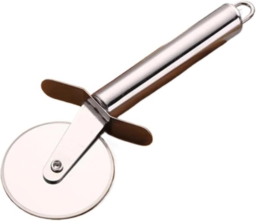 Pizza Wheel Knife Stainless Steel Single Wheel Pizza Cutter Pancake Cut Pizza Baking Tool(2)