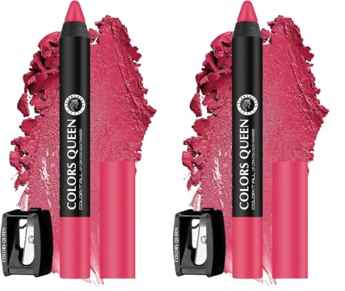 Image of Colors Queen Color It All Long Lasting Crayon Lipstick | Up to 18 Hours Stay | Creamy Matte Finish | Waterproof & Light Weight| Smudge Proof & Non-Transferable | Lipstick for Women (Pink Rose,3.5g)