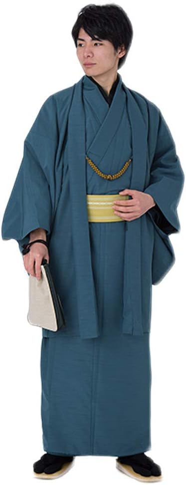 男性用キモノ 正絹 亀甲柄 着物 羽織 2点セット⭐︎ 男性用キモノ 正絹 亀甲柄 着物 羽織 2点セット⭐︎