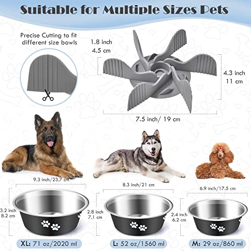 Stainless Steel Slow Feed Dog Bowl Large,Set Of 2 71Oz Metal Slow Feeder Dog Bowls With Slow Feeding Insert For Large Breed,Extra Large Dog Food Water Bowl,Non-Slip Quiet Lightweight Pet Feeding Dish #TOP5