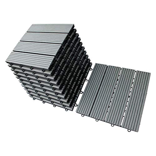 Preisvergleich Produktbild Top-Multi WPC Holz Fliese 30x30cm ANTHRAZIT 6m²