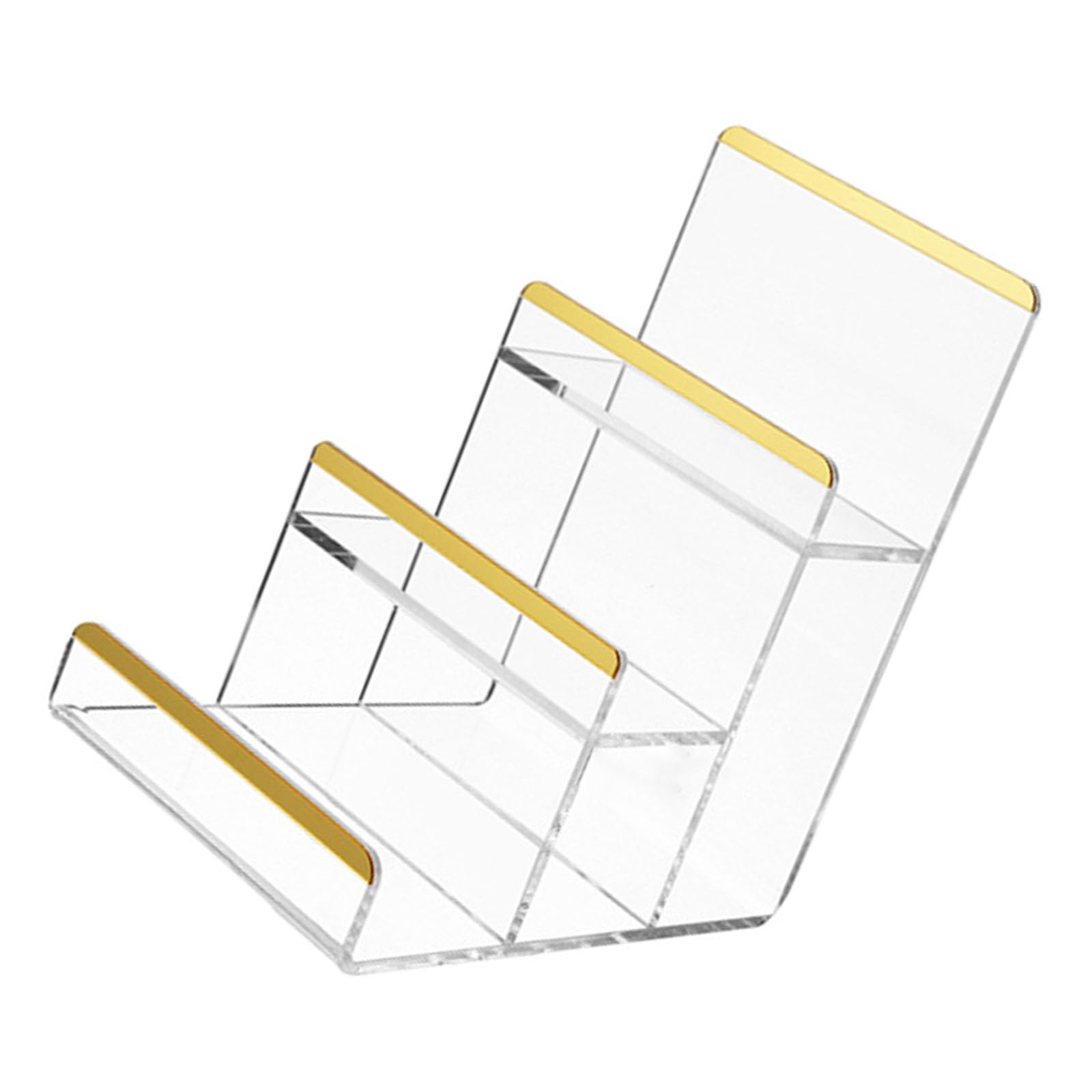 Présentoir bijoux acrylique chic doré | Écrin transparent luxe
