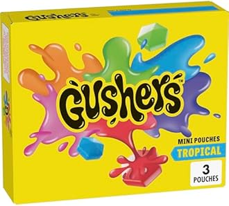 Gushers Tropical Fruit Flavored Snacks, Mini Pouches, 3 Ct, 1.32 oz