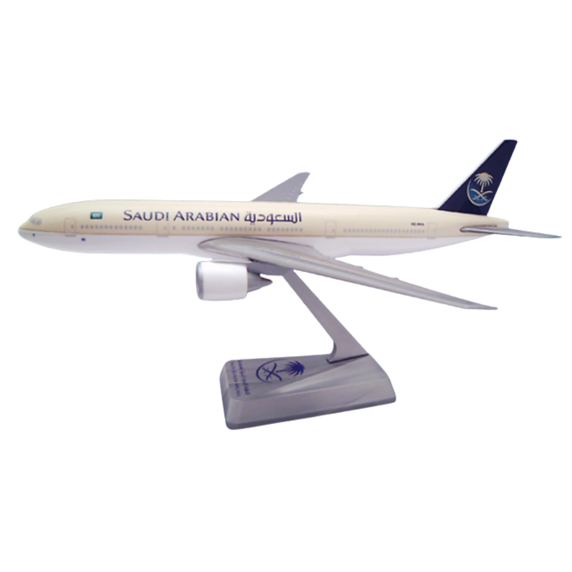 Flight Miniatures Saudi Arabian (97-Cur) 777-200 1:250 Scale - Plastic Snap-Fit Model Airplane - Collectible Replica of Saudi Arabian Airlines Aircraft - Part# ABO-77720I-001