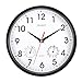 Moonport Orologio da parete con temperatura, silenzioso piccolo orologio nero con igrometro, termometro per camera da letto, per soggiorno, cucina, bagno, cameretta