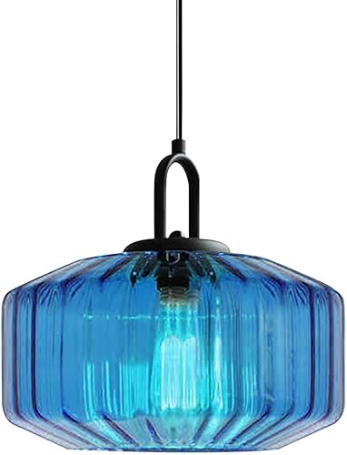 Miniatura 16 de Lámparas colgantes de cristal verde, modernas luces colgantes de vidrio con gran pantalla de globo soplado a mano de mediados de siglo, luz colgante