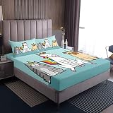 Juego de sanas de Unicornio para NIS Dise de Unicornio Caballo Gato Perro decoraci de Cama Juego de Cama para NIS Fantas Unicornio Juego de sanas de Dibujos Animados de Hadas Sana Bajera Ajustable pa