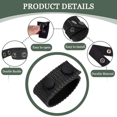 TRKETK 9 Stück Belt Keeper Gürtelhalter mit Doppelten Druckknöpfen Gürtelschlaufen Outdoor Sportgürtelfixierung Nylon Duty Belt Keeper Gürtelschlaufen für Outdoor Sports Camping Wandern