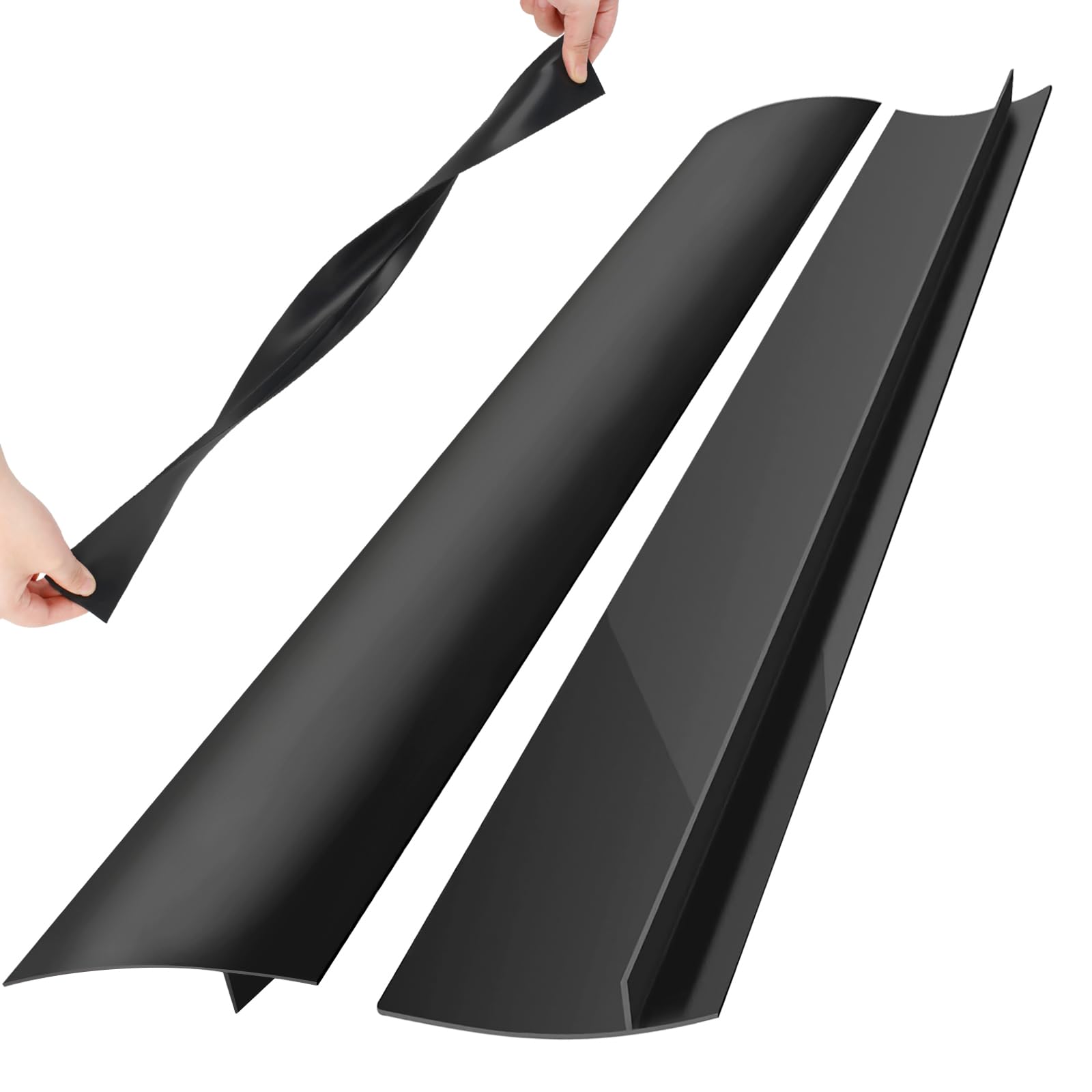 View 1 of 2 Pack Silicone Stove Counter Gap Covers, Heat Resistant Stove Gap Filler