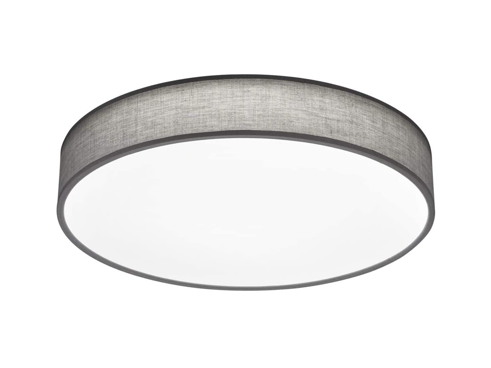 Trio Leuchten LED Deckenleuchte Lugano 621914011, Stoffschirm, 40 Watt, Helligkeit und Lichtfarbe einstellbar, Grau